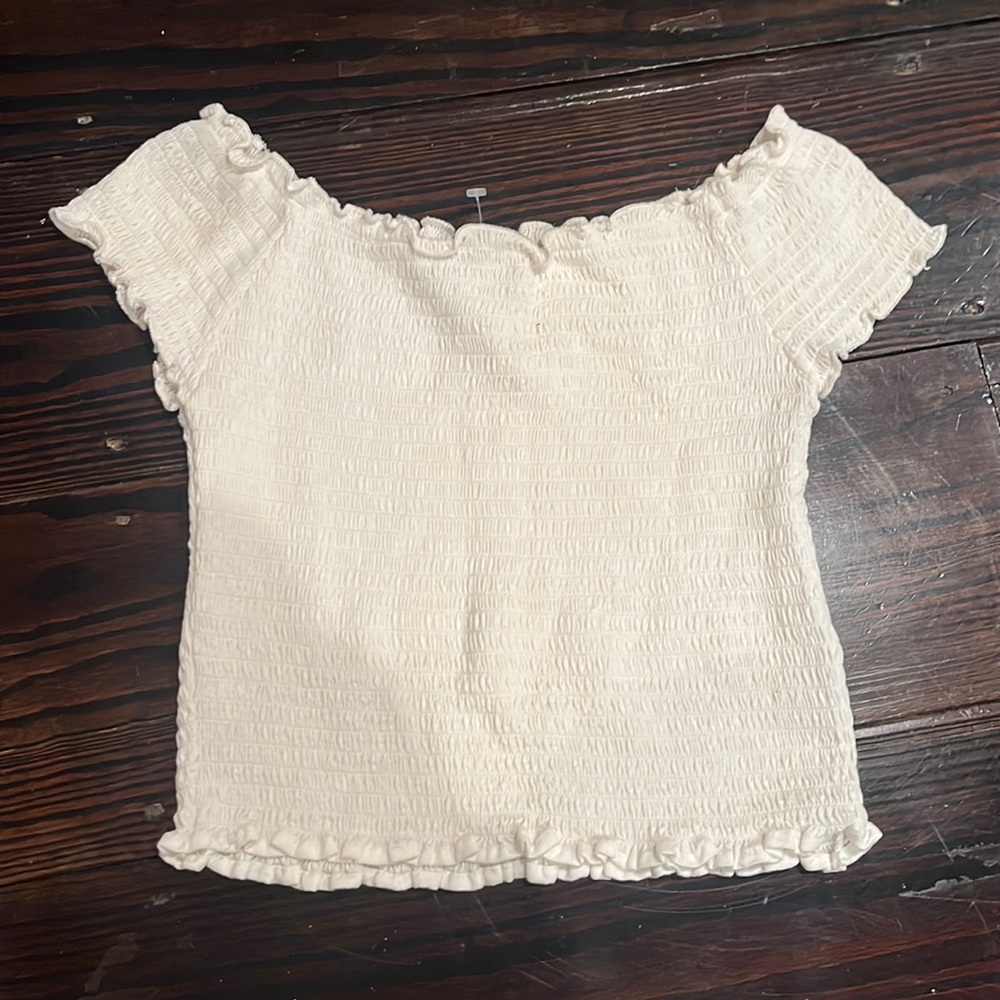 brandy melville ruched crop tee